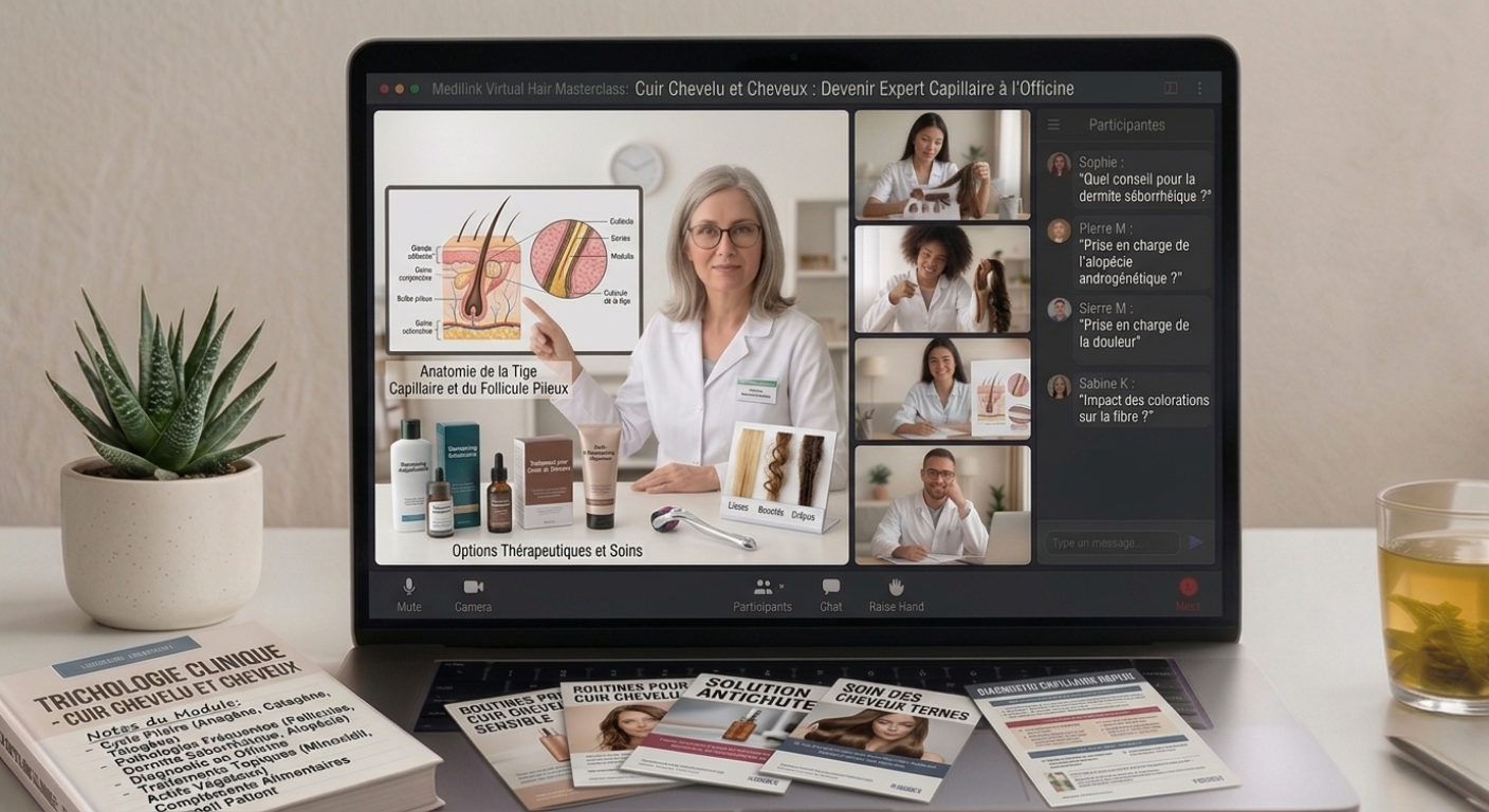 Classe Virtuelle _ Cuir chevelu et cheveux : devenir expert capillaire a l’officine